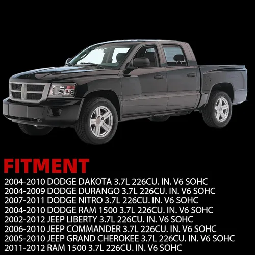 Vista 2 de Juego de tapa de válvula de motor izquierdo y derecho MITZONE con juntas y pernos compatible con 2002-2012 Dodge Dakota Durango Nitro RAM 1500 Jeep