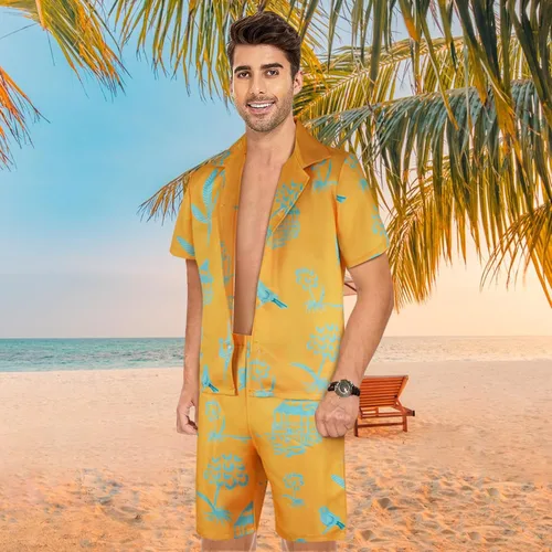 Vista 2 de Ruleewe Disfraz de muñeca para adultos, hombres y mujeres, película 2023, cosplay, playa, trajes, camisa, pantalones cortos, trajes para Halloween