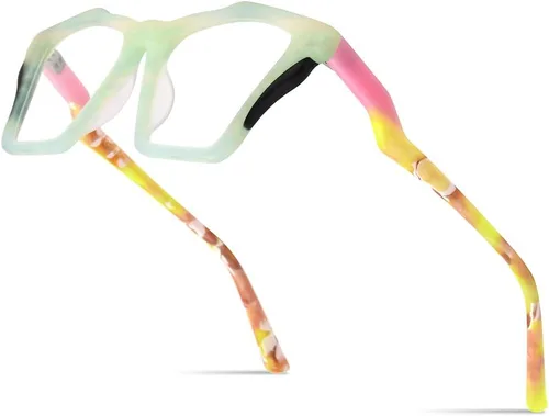 Vista 22 de HEPIDEM Gafas de acetato multicolor degradadas con marco para mujer, gafas grandes grandes 2023