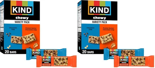 Vista 7 de KIND Barras de granola masticables, paquete variado, chispas de chocolate y chispas de chocolate con mantequilla de maní, sin gluten, 100 calorías