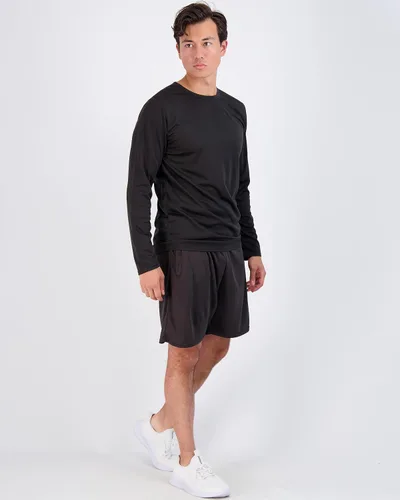 Vista 4 de Real Essentials Paquete de 3 y 5 Camiseta de manga larga atlética de secado rápido para hombre UPF SPF UV Sun (disponible en tallas grandes y altas)