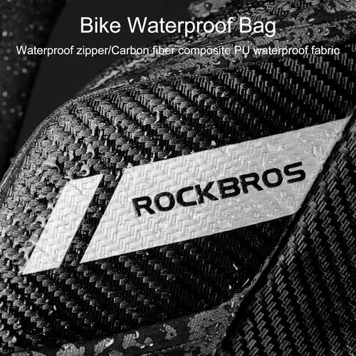 Vista 3 de Bolsa de sillín de bicicleta ROCKBROS con soporte para botella de agua, bolsa de bicicleta bajo el asiento, impermeable para bicicleta de carretera
