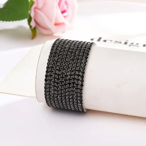 Vista 4 de DIMISHIN Pulsera elástica de diamantes de imitación para mujer, juego de pulsera de tenis de cristal apilable