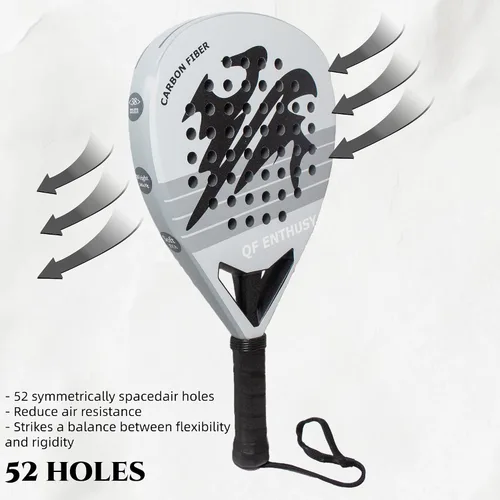 Vista 3 de Padel Racket, Carbon Fiber Surface Padel Racquet, Lightweight, Ideal for Training/Matches