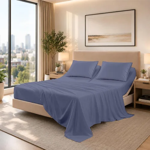Vista 62 de SGI bedding Sábana Queen de 28 pulgadas con cabecera flexible y parte superior dividida, 100% algodón egipcio - 600 número de hilos, sábanas de 01