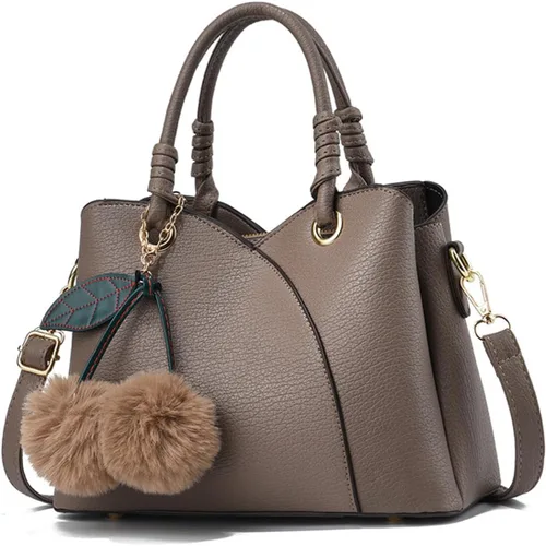 Vista 11 de NICOLE & DORIS Bolso de mano para mujer, bolso de hombro de moda con asa superior, bolsos elegantes con pompón