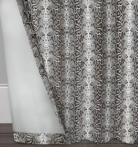 Vista 5 de Achim Home Furnishings Python - Panel de cortina con ojales, 52 x 84 pulgadas, negro/plateado