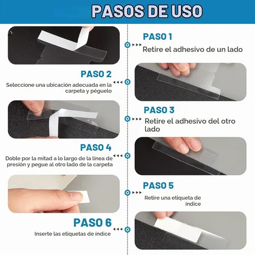 Vista 6 de Gersoniel 200 pestañas autoadhesivas insertables de 2 pulgadas con insertos imprimibles con etiquetas para carpetas de archivos, índice de plástico