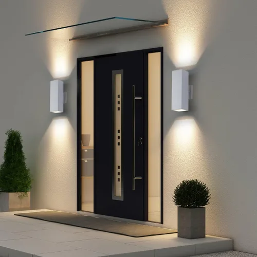Vista 4 de Cerdeco - Aplique de pared exterior moderno cuadrado blanco de 13 pulgadas White1