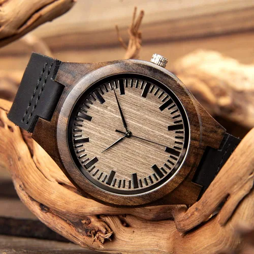 Vista 5 de Reloj de pulsera en madera con mensaje gravado personalizado para hombre, regalo para esposo, novio, padre, hijo, familiares y amigos