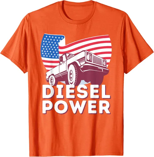 Vista 40 de Diesel Power American Flag - Camiseta de camioneta de mecánico diésel, Negro, S
