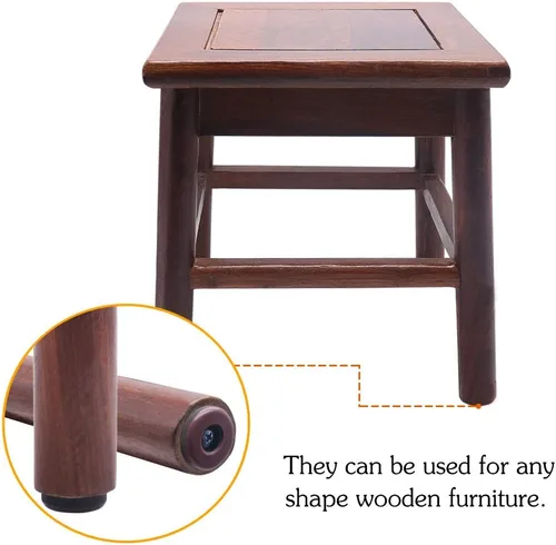 Vista 5 de Deslizadores de teflón para muebles, 20 piezas de 1 pulgada reutilizables con tornillos para alfombras, azulejos, madera dura (café)