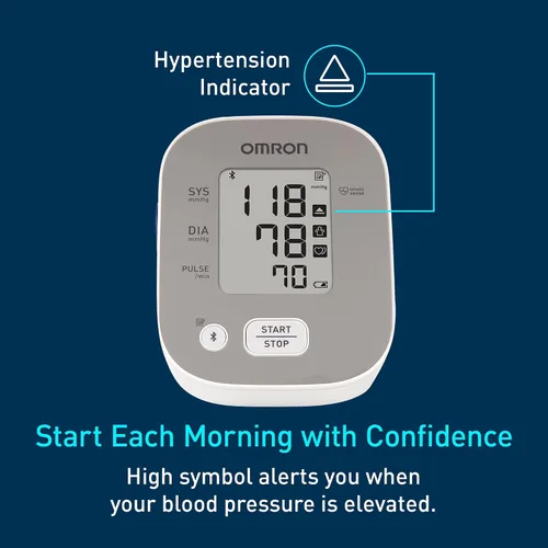 Vista 4 de OMRON Monitor de Presión Arterial Bronze para Uso Doméstico y Brazalete de Presión Arterial para Brazo Superior - Marca #1 Recomendada por Médicos