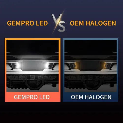 Vista 6 de Gempro Luz LED de matrícula para Dodge Dakota 1997-2011 luz trasera 2 piezas, 6000 K blanco