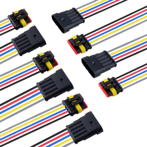 Vista 11 de MUYI Juego de 5 conectores de cable de 1 pin 18 AWG, impermeables, kit de conectores eléctricos con coleta de 3.9 in, serie Weatherpack de 0.059 in