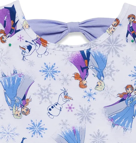 Vista 3 de Disney Minnie Mouse Princess Ariel Elsa Girls Crossover Tank Top Dolphin Active and French Terry Shorts Infant to Big Kid