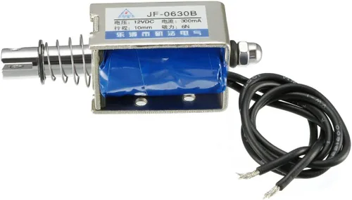 Vista 3 de uxcell Tipo electroimán linear del solenoide del movimiento del empuje, DC 12V 300mA 8.4W 6N 32.8 ft m JF-0630B