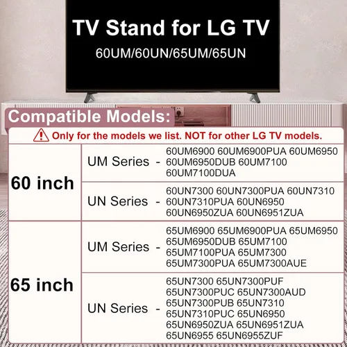 Vista 2 de Soporte para patas de TV LG, patas de soporte de TV para LG TV Stand 60UM/65UM/60UN/65UN 65UM6900 65UM6950 65UM7100 65UM7300 65UN7300 65UN6950