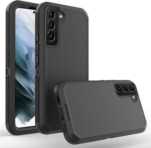 Vista 2 de Funda diseñada para Samsung Galaxy S22, protección completa con clip para cinturón, funda resistente con protector de pantalla integrado, protección