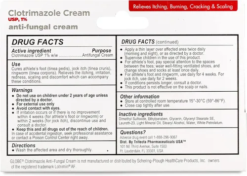 Vista 6 de Globe Paquete de 6 crema antifúngica de clotrimazol 1% USP, 1 oz, tratamiento antifúngico, alivia la picazón, ardor, agrietamiento y descamación