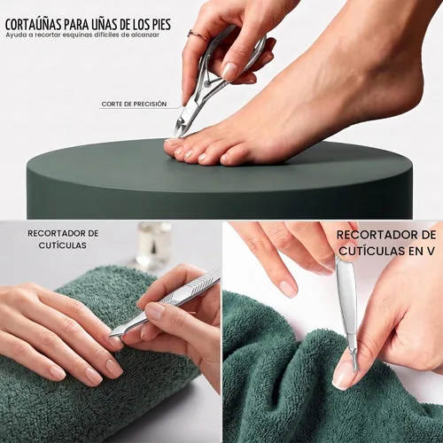Vista 5 de Utopia Care - Juego de manicura profesional para cortaúñas Verde