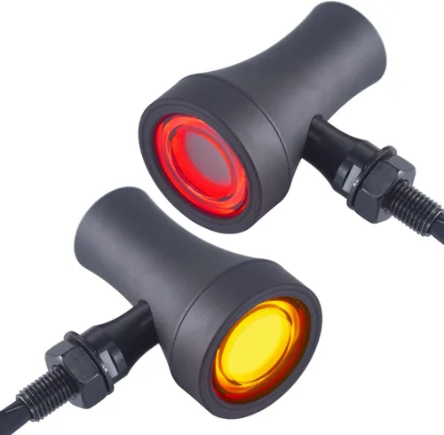 Vista 9 de FATECIM 2 luces traseras LED para motocicleta, intermitentes, luces de freno con visera, luces traseras de motocicleta, intermitentes traseros