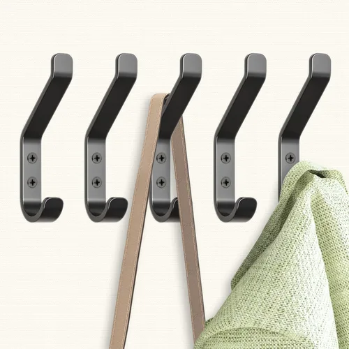 Vista 5 de GlazieVault Ganchos de pared para colgar abrigos de pared, ganchos de puerta (paquete de 10), resistentes para montar en la pared, diseño premium