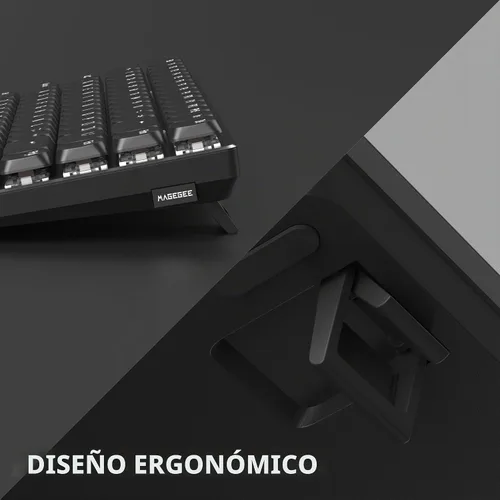 Vista 4 de Camiysn Teclado mecánico inalámbrico RGB Moon84 modo triple 2.4 GHz/BT/USB-C con cable de oficina teclado negro para computadora, computadora
