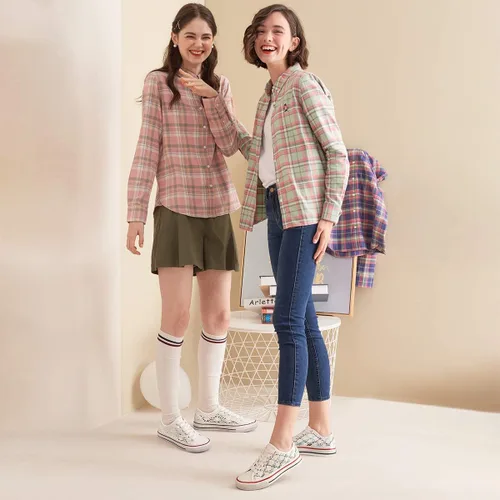 Vista 6 de ZGR - Tenis de lona para mujer a la moda con empeine de malla de punto y corte bajo de estilo casual