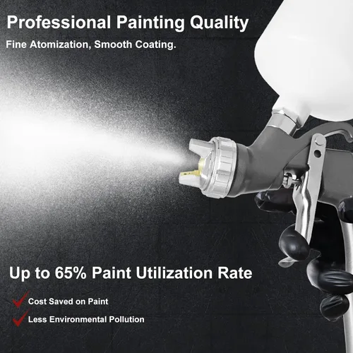 Vista 2 de D1 LVLP - Kit de pistola de pulverización de aire con boquillas de 1,3/1,5/1,7/0.079 in, pistola pulverizadora de pintura automotriz para pintura