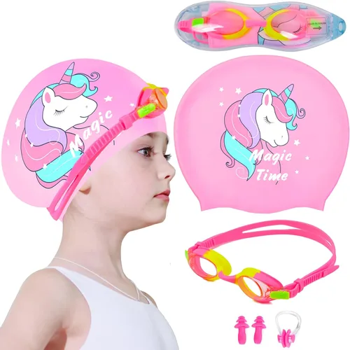 Vista 7 de Gorros de natación para niñas, gorro de natación de silicona para niños pequeños, gorros de natación duraderos y cómodos para niñas