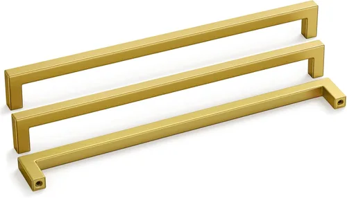 Vista 30 de Goldenwarm 1 paquete de manija cuadrada negra para cajones de gabinete de barra, de acero inoxidable, herrajes modernos para gabinetes de cocina