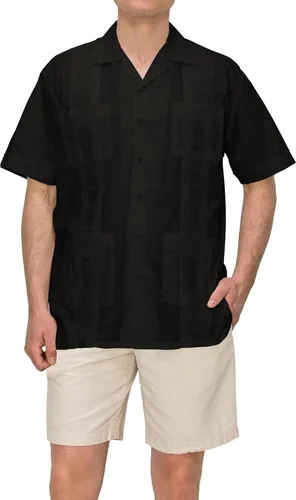 Vista 5 de Omega Cuban Guayabera - Camisa de manga corta, puros de boda, playa, barman casual