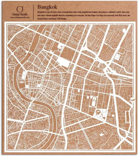 Vista 89 de O3 Design Studio Aberdeen - Mapa de papel cortado en papel blanco de 12 x 12 pulgadas