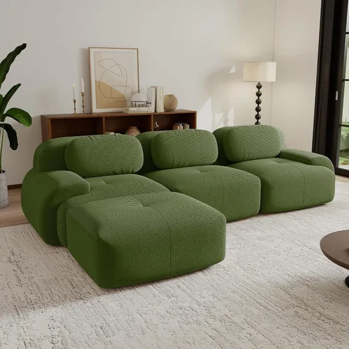 Vista 76 de Sofás seccional modular de 80" sin huesos modernos para sala de estar, juego de sofás comprimidos de 2 plazas con asiento profundo, sin necesidad