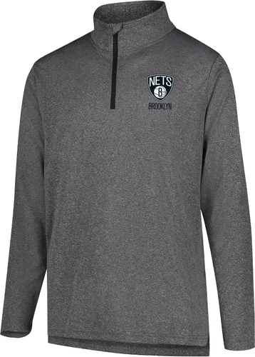 Vista 61 de Ultra Game Camiseta oficial de la NBA de manga larga con cremallera corta para hombre Gris Caliente Carbón
