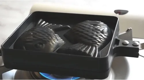 Vista 6 de CookKing - Panquequera con forma de pez Taiyaki japonés, normal, Negro