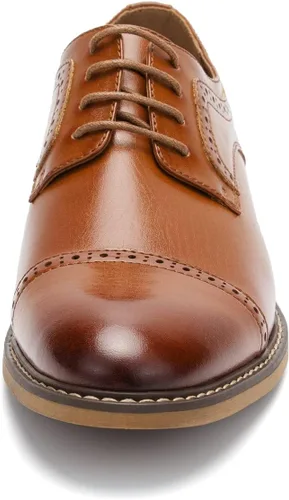 Vista 2 de Temeshu Zapatos de vestir casuales con cordones Oxford para hombre, zapatos de negocios modernos formales clásicos DS08