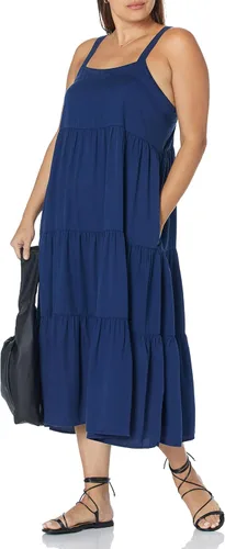 Vista 4 de The Drop - Vestido suelto y largo modelo Britt, maxivestido en capas, para mujer