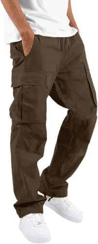 Vista 2 de Pantalones cargo para hombre, leggings y herramientas, varios bolsillos, pantalones de color para hombre, pantalones de pierna recta