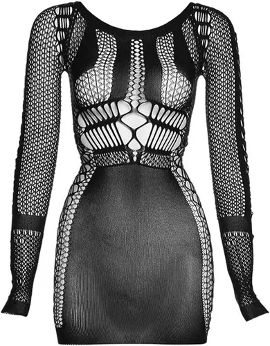 Vista 2 de Buitifo Vestido de lencería sexy para mujer de una pieza babydoll de red