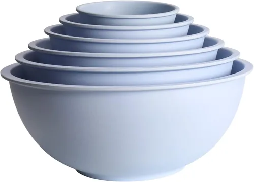 Vista 9 de Chef Craft Eco Bamboo Fiber - Juego de cuencos para mezclar, 4 piezas, color azul