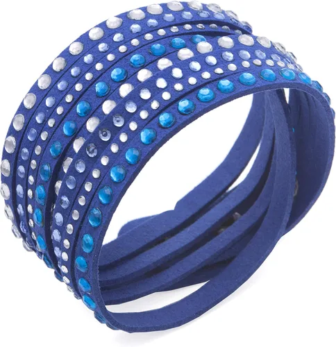 Vista 7 de Pulseras de cuero con cristales austriacos creadas por Barzel (muchas opciones disponibles)