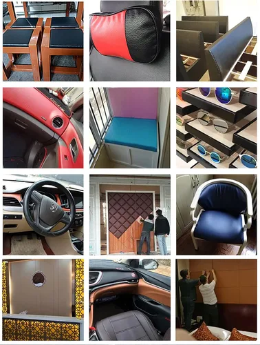 Vista 4 de Dami - Tela de piel sintética para tapicería, muebles, sillas, coches, bolsos, aretes, manualidades, manualidades, manualidades, 54.3 in de ancho