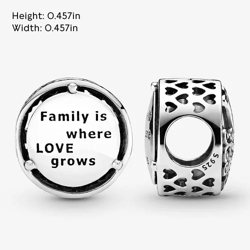 Vista 2 de Annmors Family Charm Love your Dad Mon Sister Infinity Charm fits Bracelets 925 Sterling Silver-Lucky Charm for Woman Pendant Bead Jewelry Beads