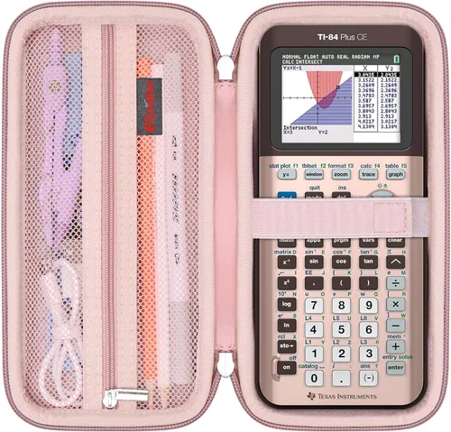 Vista 9 de Elonbo Funda de transporte para calculadora gráfica a color Texas Instruments TI-84 Plus CE/TI-84 Plus/TI-83 Plus/TI-83 Plus CE, bolsillo de malla