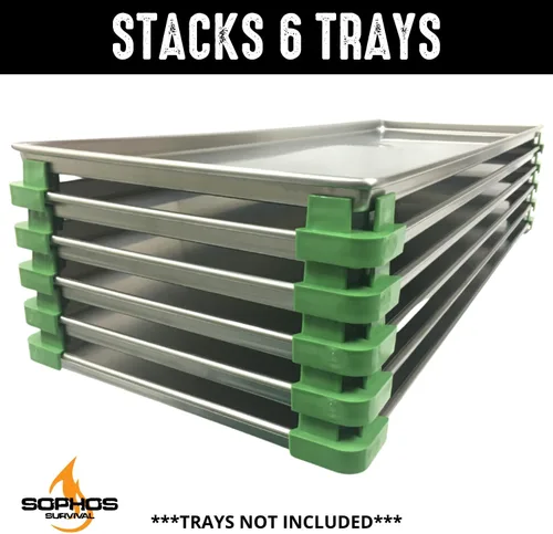Vista 2 de 20 bandejas apilables originales para bandejas de secado de congelación derecha de cosecha, apila 6 bandejas, verde, accesorios para máquinas