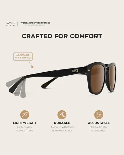 Vista 4 de WearMe Pro Gafas de sol rectangulares retro polarizadas para hombre