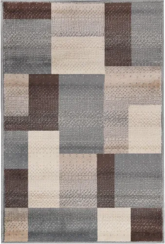 Vista 3 de Superior alfombra de área de la colección diseñador Clifton, 8 mm de altura de apilado, con respaldo de yute, diseño geométrico contemporáneo, Beige