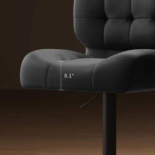Vista 8 de HOMCOM Juego de 2 taburetes de bar de altura de mostrador con asiento ajustable, color negro